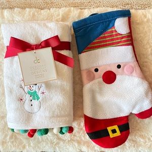 ⛄️2 snowman hand towels & 1 Santa oven mitt🧑🏼‍🎄 🆕